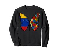 Venezuela Flag Butterfly Floral Pattern Artistic Hispanic Sweatshirt