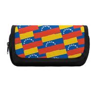Venezuela Flag Or Banner Cute Double Pencil Case Large Capacity Portable Pen Pouch with Zippered