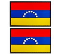 Venezuela Flag Patch Venezuela PVC Rubber Hook & Loop Fastener Patch for Hats, Tactical Bags, Jackets, Clothes Patch Team Military Patch（ 2 Pack）