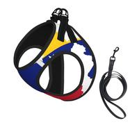 Venezuela Flag Print Small Dog Harness And Leash Set, Adjustable Soft Vest With 360° Reflective Straps For Cats Puppy