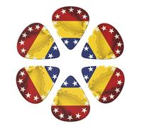 venezuela flag Printed Guitar Picks 6-Pack with Holder - 0.96mm Funny Guitar Picks for Acoustic Guitar, Electric Guitar, Bass Guitar