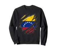 Venezuela Flag Torn Effect Patriotic Design Sweatshirt