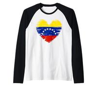 Venezuela Heart Outfit - Venezuela Heart Flag - Venezuela Raglan Baseball Tee