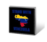 Venezuela Map Flag Square Brooch Metal Pin Badges Classic Lapel Pins Jewellery Unisex