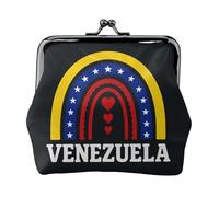 Venezuela Rain Print Exquisite Versatile Kiss Lock Coin Purse Cute Small Zipper Wallet for Coins Cards