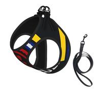 Venezuela Rain Print Small Dog Harness And Leash Set, Adjustable Soft Vest With 360° Reflective Straps For Cats Puppy