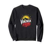 Venezuela Strong: Patriotic Skyline Sunset Pride Sweatshirt, Adult Unisex, Black, S