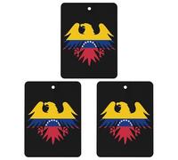 Venezuelan Ea-gles Flag Car Air Freshener 3-pack Aromatherapy Tablets Hanging Scented Cards for Rooms Bathrooms Wardrobe Square