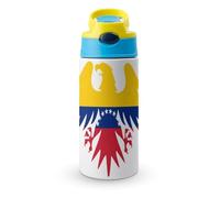 Venezuelan Ea-gles Flag Water Bottle with Straw and Handle and Pop-Up Spout Cover Leak-Proof Stainless Steel Travel Cup