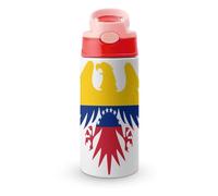 Venezuelan Ea-gles Flag Water Bottle with Straw and Handle and Pop-Up Spout Cover Leak-Proof Stainless Steel Travel Cup