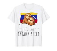 Venezuelan Flag Pajama Sleeping Sloth Sleepover Venezuela T-Shirt