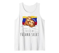 Venezuelan Flag Pajama Sleeping Sloth Sleepover Venezuela Tank Top