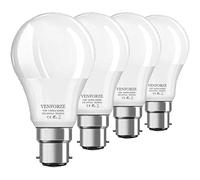 Venforze Bayonet Light Bulbs 150 Watt Equivalent, 15W A60 B22 LED Bulbs, Super Bright 1600LM, Daylight White 6000K, BC Energy Saving Bulbs, Non-dimmable, 4P