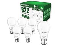 Venforze Bayonet Light Bulbs, 9W(Equivalent to 60W) 6000K Cool White B22 LED Bulb, 940LM A60 Bayonet Bulbs, Non Dimmable BC GLS Energy Saving Light Bulbs, Pack of 6
