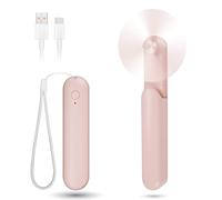 Venforze Mini Fan Handheld, 3 Speeds Rechargeable Quiet Handheld Fan[12-24 Working Hours], Portable Type-C Slider Pocket Personal Small Fan for Travel, Home and Outdoor (Pink)