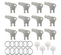 Venforze Toilet Paper Dispenser Key Set, 12Pcs Universal Key Compatible for Georgia Pacific and Other Brands (12 Silvery Key & 12 Keyrings & 4 Hooks)