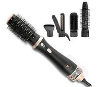 Venga! 5-in-1 Hot Air Styler for Hair Drying, Curling, Straightening, Volumising, Enhancing, Styling and Brushing, 5 Accessories, 6 Hair Clips, Black/Gold, 600 W, VG HCR 3001 BS