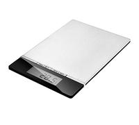 Venga! High precision Digital Kitchen Food Scale, weighs up to 5kg in steps of 1 g, Stainless Steel Cover, With Ambiance Temperature Sensor and Clock, Black/Stainless Steel, VG EKS 3000