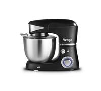 Venga! Stand Mixer, Perfect for Baking Cakes with Balloon Whisk, Flat Beater, Dough Hook and 5 Litre Stainless-Steel Bowl, 1000 W, Black, VG M 3014 BS