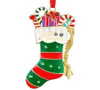Venhoo Christmas Ornament 2025 Decoration for Christmas Tree Hanging Gold Metal Sock 2025 Keepsake Annual Ornaments Holiday Decorative Xmas Gifts for Family Friends-Green