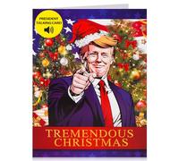 Venhoo Talking Trump Christmas Card with Real Voice, Funny Donald Merry Christmas Cards for Women Men, President Xmas Greeting Card for Husband Wife, Trump Gifts Cards for Her Him Fans Friends