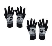 VENI MASEE Winter Lover Snow Print Keep Warm Touch Screen Gloves - Women, A1-womengrey, 20CM