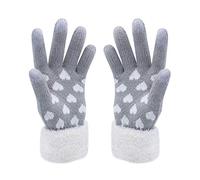 VENI MASEE Winter Lover Snow Print Keep Warm Touch Screen Gloves - Women, A1-womengrey, 20CM
