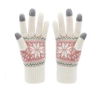 VENI MASEE Winter Lover Snow Print Keep Warm Touch Screen Gloves - Women, A1-womengrey, 20CM