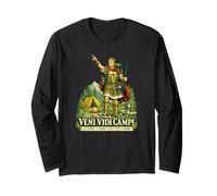 Veni Vidi Campi Funny Camping Roman Soldier Latin Pun Long Sleeve T-Shirt