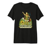 Veni Vidi Campi Funny Camping Roman Soldier Latin Pun Premium T-Shirt