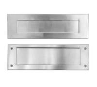 Venia Stainless Steel Front Door Mail Slot 3x4 Inch Through Door Letter Plate Insert Rustproof 304 Steel Satin Finish Durable Weather Resistant Mail Slot