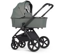 Venicci Upline 2 3in1 Plus. Pushchair, carrycot, car seat, isofix 360 Base and Accessories - Aloe with Tiago Black car seat - 11 Piece Bundle