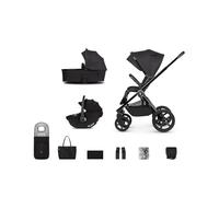Venicci Upline 2 | 3in1 Premium Travel System with Car Seat and Accessories. Includes Pushchair, Carrycot and Tiago Car Seat | 10 Piece Bundle (All Black)