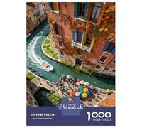 Venice 1000 Piece Jigsaw Puzzle Premium Paper Best Jigsaw Puzzles Venetian Canals Adult Puzzles Home Decor Family Bonding Activity Birthday Gift 52x38cm/1000pcs