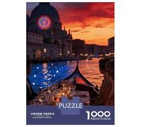 Venice 1000 Piece Jigsaw Puzzle Venetian Canals Cardboard Puzzle Adult Puzzles Educational Puzzle Family Games Night Puzzles for The Whole Family 52x38cm/1000pcs