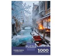 Venice 1000 Piece Jigsaw Puzzle Venetian Canals Cardboard Puzzle Adult Puzzles Educational Puzzle Family Games Night Birthday Gift for Family 52x38cm/1000pcs
