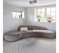 Venice 4 Seater Curved Sofa - Natural Fabric