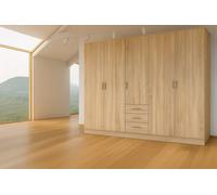 Venice 5 Door 3 Drawer Oak Wardrobe
