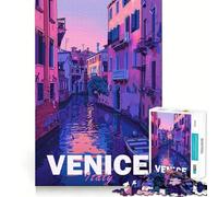 Venice Aesthetic City Adults 1000 Pieces Puzzle Mental Fun Game Advanced Laser Cutting Tech Amusing Challenge for Waiting Time (38x52cm)