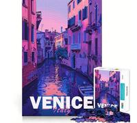 Venice Aesthetic City Jigsaw 1000 Pieces Memory Skill Fun Smooth Edge Perfect Interlock Fun-filled Way to Fill Empty Hours (50x75cm)