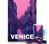 Venice Aesthetic City Jigsaw Puzzle 1000 Piece Creative Skill Toy Clean Cut Sturdy Components Travel-friendly Brain Game Gift (50x75cm)