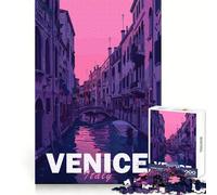 Venice Aesthetic City Jigsaw Puzzle for Teenagers 1000 Pieces Thought Training Soft Distraction Uniform Cut Holiday Present (38x26cm)