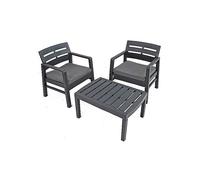 Venice Anthracite 2 Seater Bistro Set Anthracite