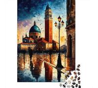 Venice Architecture Reflection 1000 Piece Jigsaw Puzzle Jigsaw Puzzle for Adults Night View Puzzle Game for Family Relaxation Focus Home Decor 52x38cm/1000pcs