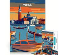 Venice at Dusk Adults 1000 Piece Jigsaw Puzzle Memory Fun Game Clean Cut Sturdy Components Unique Gift for Stress Relief (50x75cm)