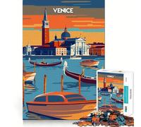 Venice at Dusk Jigsaw Puzzles for Adults 1000 Think Boost Game Precise Interlock Structure Easy to Learn Family Enjoyment (38x26cm)