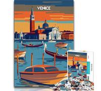 Venice at Dusk Jigsaw Puzzles for Adults,for Educational Game Challenge Toy for Is Ideal As A Gift for The Whole Family 38x26cm