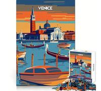Venice at Dusk Jigsaw Puzzles for Adults1000 Pieces Mental Exercise Tranquil Escape Snug Lock Nice Gift (50x75cm)