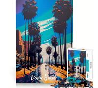 Venice Beach 1000-piece Jigsaw Puzzles Brain Focus Game Expert Cutting Craftsmanship Fascinating Hobby for Idle Moments (38x26cm)