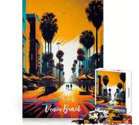 Venice Beach 1000 Pieces Jigsaws Adults Puzzles Gifts Cognitive Skill Restful Activity Exact Cut Festive Gift (38x26cm)